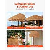 Artificial Thatch Grass Roof, 1.3 x 32.8 ft Mexican Style Tiki Bar Hut Skirt Thatch Roofing Roll, Waterproof & Fire-Resistant, Palapa Duck Blind Grass for Patio Pool Beach Hawaiian Party Décor
